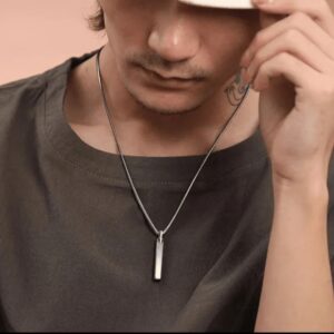 Black cylindrical stylish locket for boys and men's