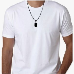 Stainless Steel Ball Chain With Dripping Glue Black Onyx Enamel Sand Natural Stone Shell Male Punk